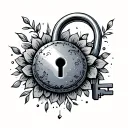 lock and key design tattoo design idea