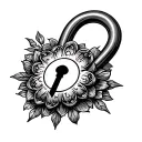 lock and key design tattoo design idea