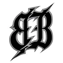 The letters E B in cursive with a lightning bolt on top tattoo design idea