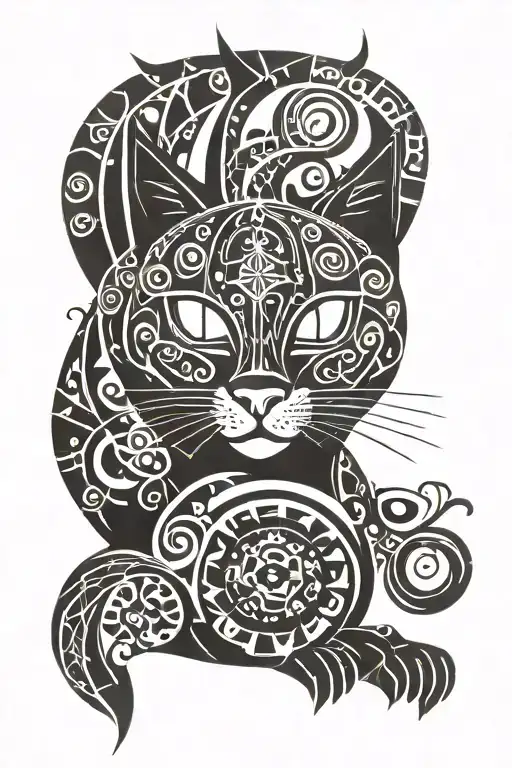 Black cat wiccan tattoo tattoo design idea