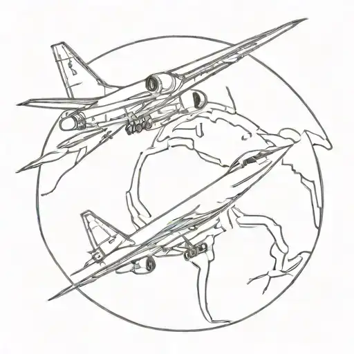 kc-135 outline in a ball of fire tattoo design idea