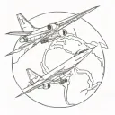 kc-135 outline in a ball of fire tattoo design idea