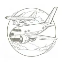 kc-135 outline in a ball of fire tattoo design idea