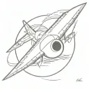 kc-135 outline in a ball of fire tattoo design idea