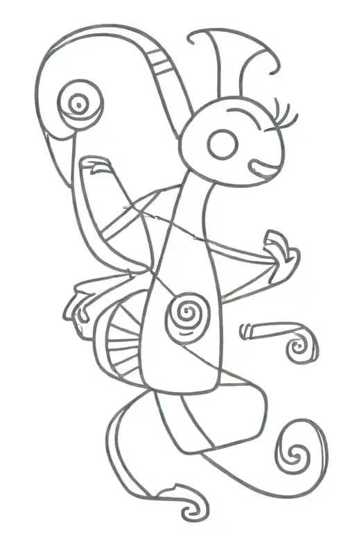 kokopelli asymmetrical tattoo design idea