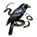 Crow And Snake tattoo design idea