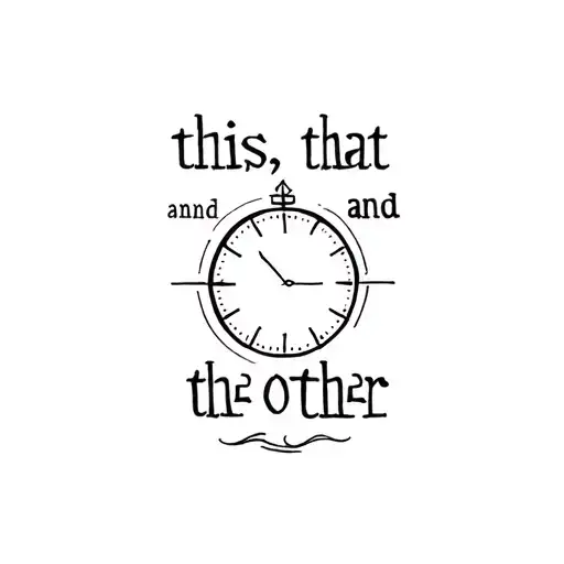 "this, that and the other" clock face tattoo design idea