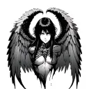 guts from berserk anime with angel wings made entirely tattoo design idea