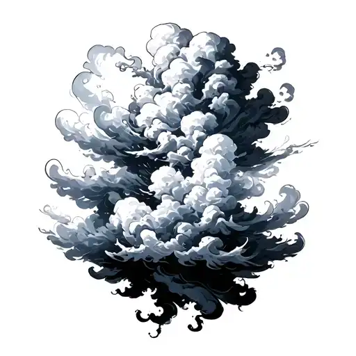 Filler Clouds and Smoke tattoo design idea