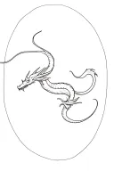 long flying dragon tattoo design idea