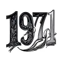 number 1971 with only the number tattoo design idea