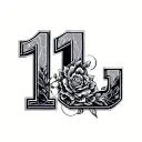 number 1971 with only the number tattoo design idea