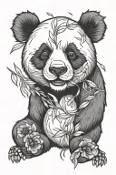 Panda bear tattoo design idea