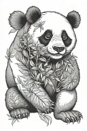 Panda bear tattoo design idea
