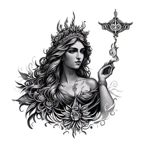Virgo Goddess tattoo design idea