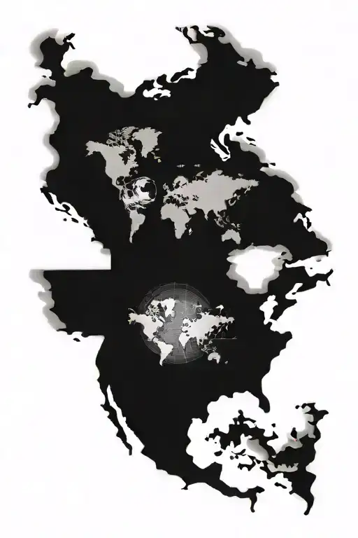 time- unlock cuff - cards - world map inside tattoo design idea