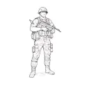 a soldier posing for a photo tattoo design idea