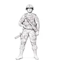 a soldier posing for a photo tattoo design idea