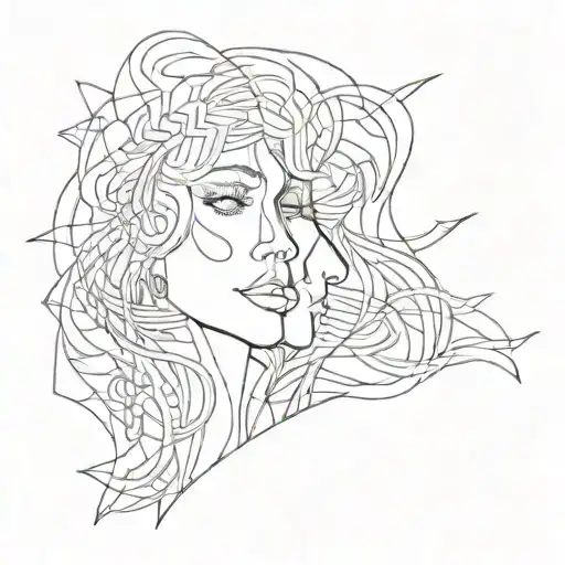 ABBA inspired abstract tattoo design idea
