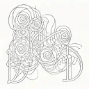 ABBA inspired abstract tattoo design idea