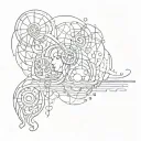 ABBA inspired abstract tattoo design idea