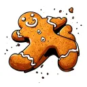 gingerbread man with bite out of his croch tattoo design idea