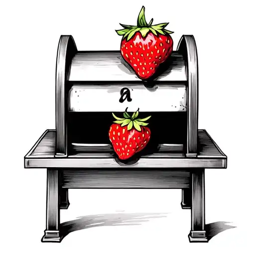 strawberry mailbox tattoo design idea