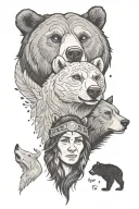 movie reference Brother Bear, Treasure Planet, Spirit, Pocahontas tattoo design idea
