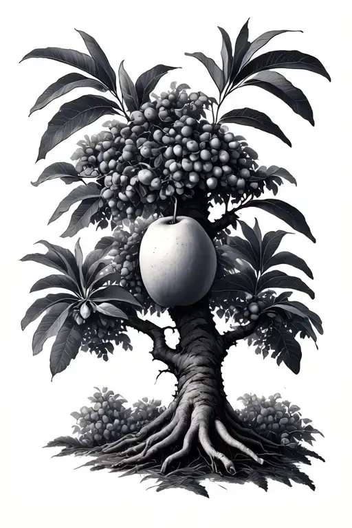 mango tree tattoo design idea