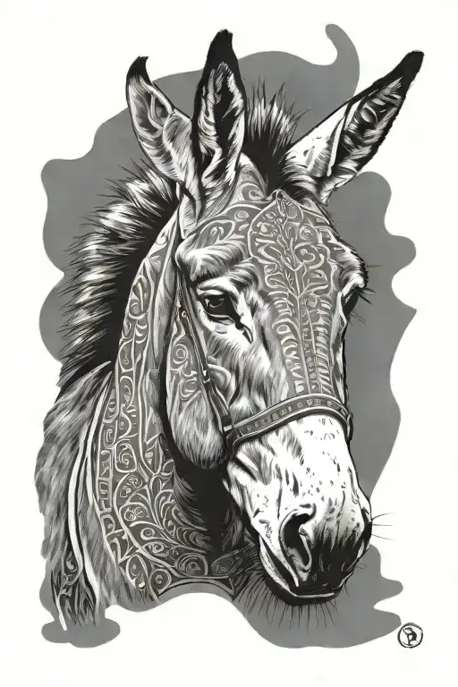 Donkey tattoo design idea