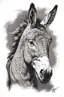 Donkey tattoo design idea