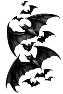 gothic bats flying around tattoo design idea
