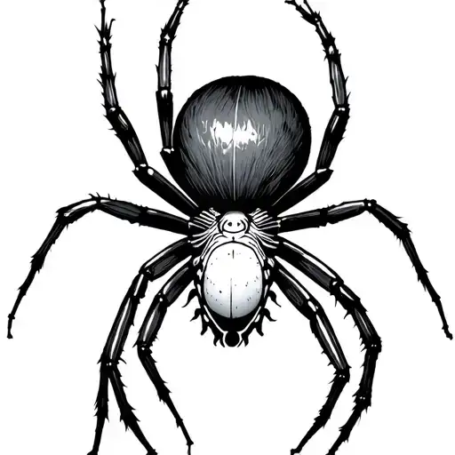 I’d like a centered back tattoo that’s a female black widow spider. The abdomen Woudl take up a lot of my lower back as  tattoo design idea