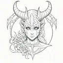 anime gothic with demon tattoo design idea