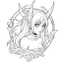 anime gothic with demon tattoo design idea