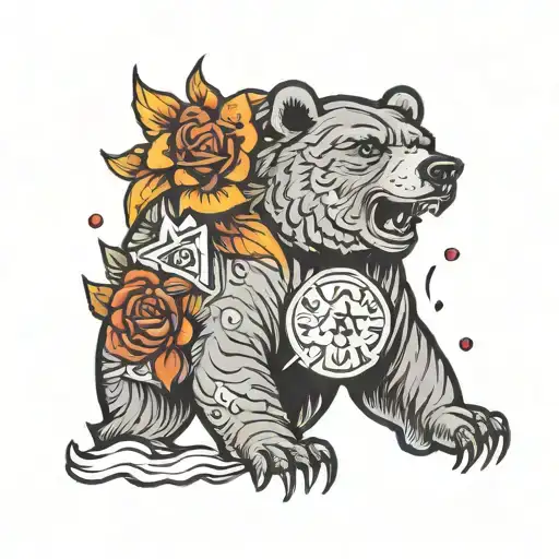 bear flash design tattoo design idea