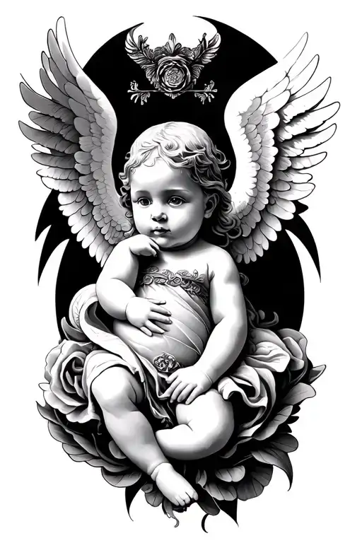 versace baby angel tattoo design idea
