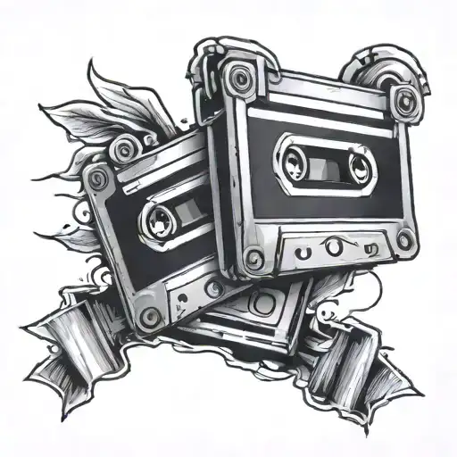 CASSETTE TAPE INSERT tattoo design idea