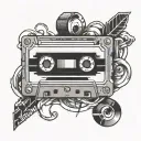 CASSETTE TAPE INSERT tattoo design idea