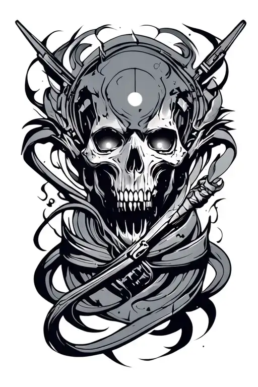 cyber sigilism tattoo design idea