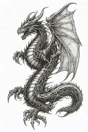 mechanical dragon wings wrapped tattoo design idea