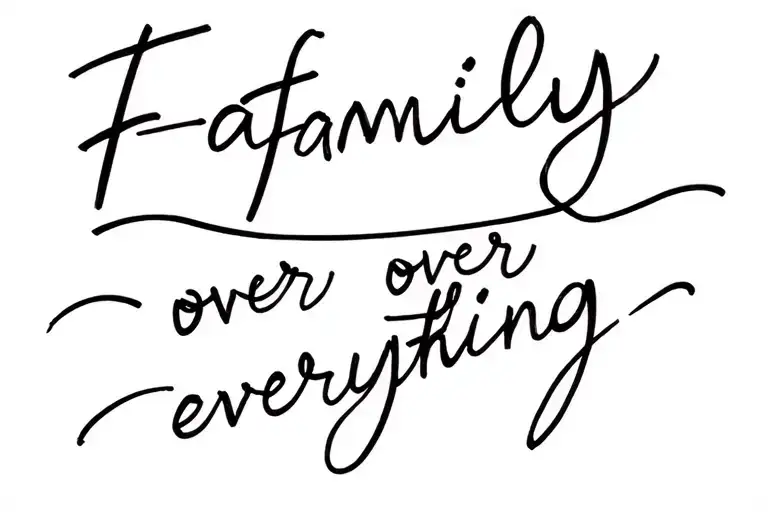 Family over everything  tattoo design idea