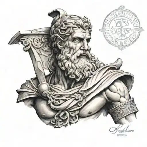 ancient greece god tattoo design idea