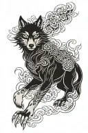 yakuza sleeve Wolf tattoo design idea