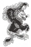 yakuza sleeve Wolf tattoo design idea