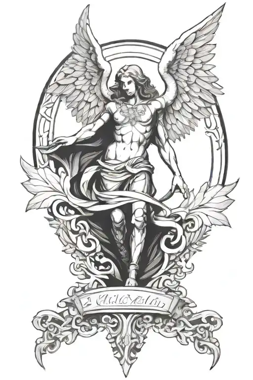 arch angel michael tattoo design idea
