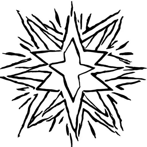 water pattern 5 point star tattoo design idea