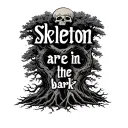 "Skeletons are in the bark" graveyard tree of life  tattoo design idea