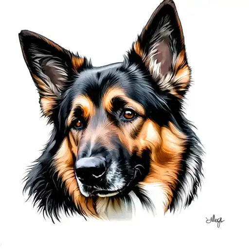 german sheppard tattoo design idea