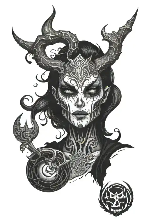 nyx from hades game tattoo design idea